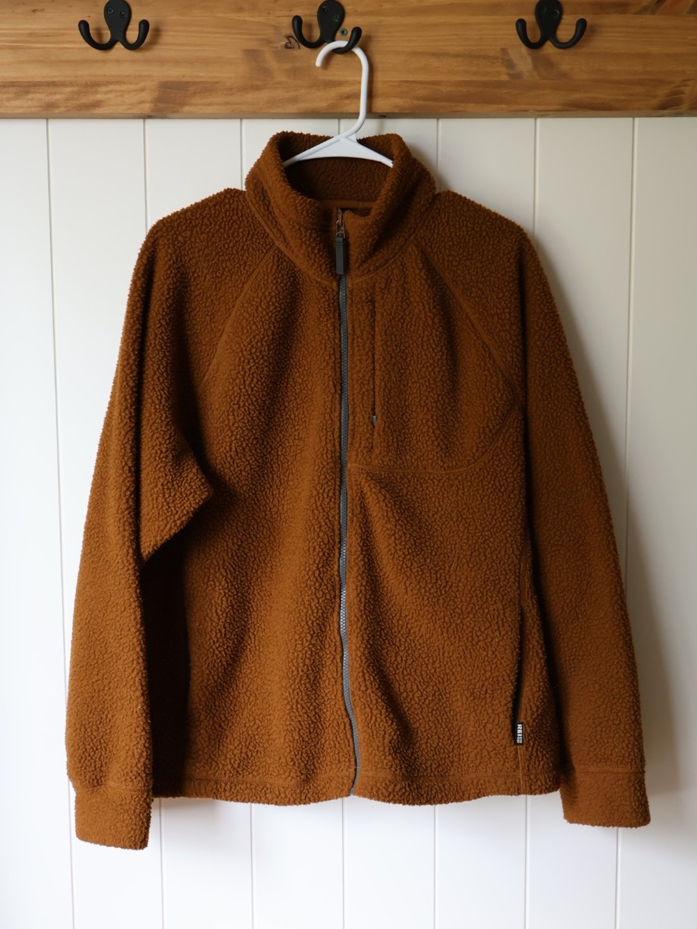 REI Men's Rust Brown Sherpa Zip Jacket Sz M